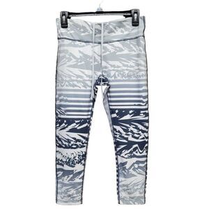 Power Essential Print Running Tight Capri Pure Platinum Palm 872810-043 Womens M